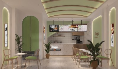 现代奶茶店3D模型下载